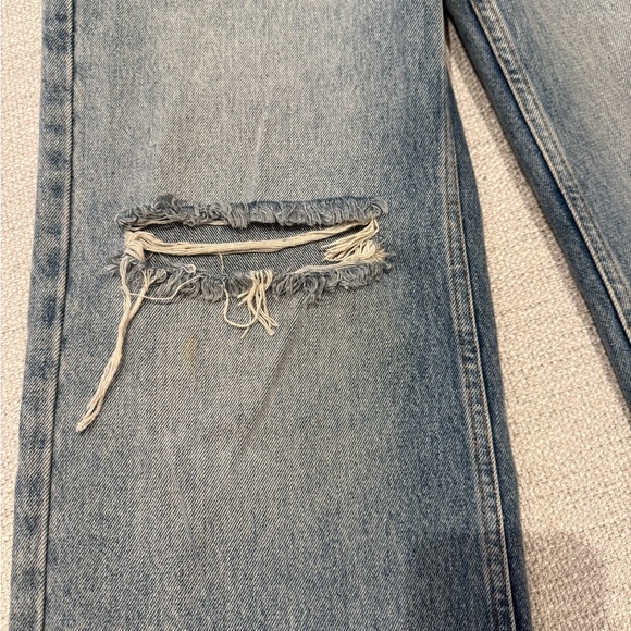 Pull & Bear Y2K Wide Leg Jeans Size 4 Low Rise Distressed (baggy light wash) - Picture 7 of 7